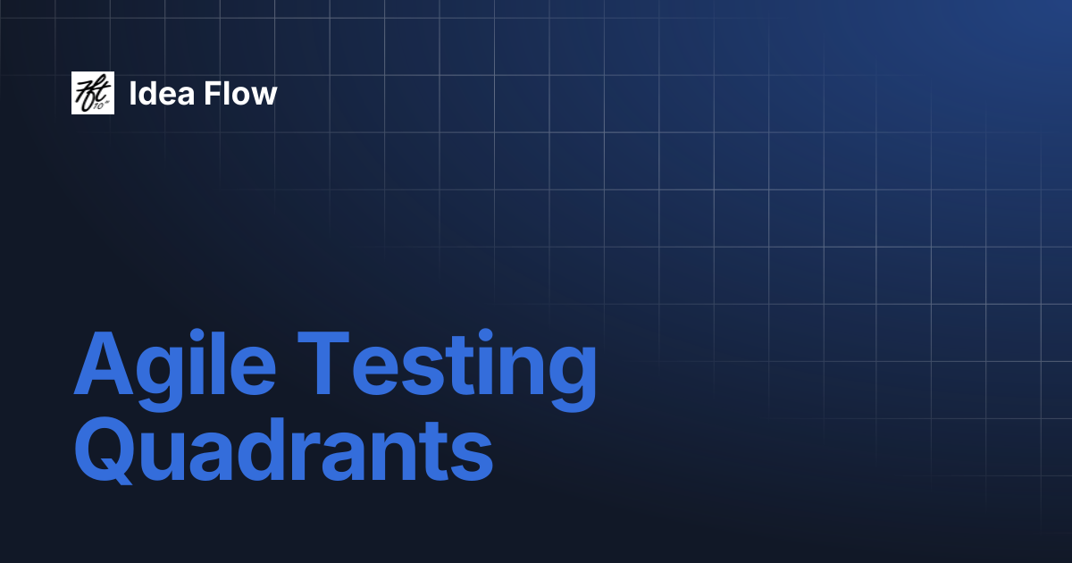 Agile Testing Quadrants | Idea Flow